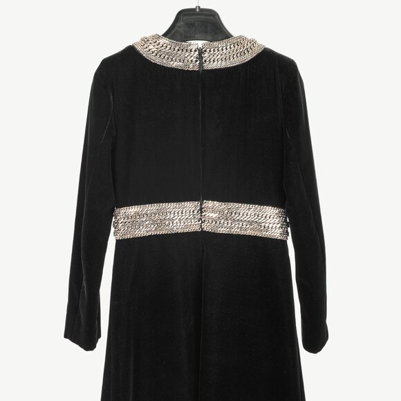Saint Laurent AW/14 Runway Black Velvet Chain-Embellished Mini Dress - Picture 4 of 14